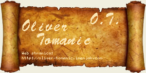 Oliver Tomanić vizit kartica